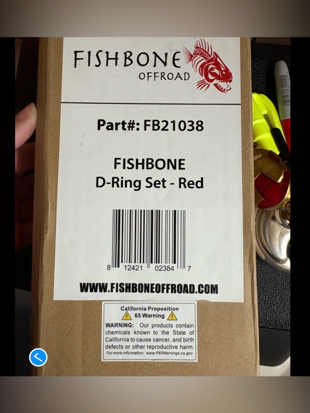 Fishbone Offroad Red D-Ring Set - FB21038
